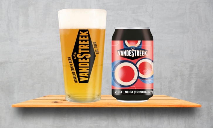 Vandestreek V-IPA blik en glas